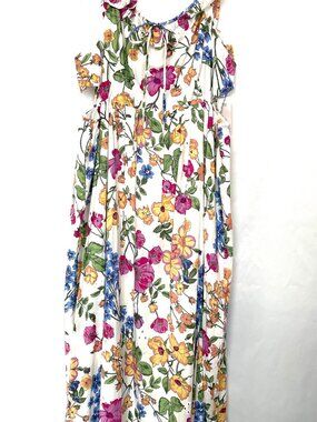 Spring Summer Floral Maxi Dress with Ruffles and Cut Outs 2X